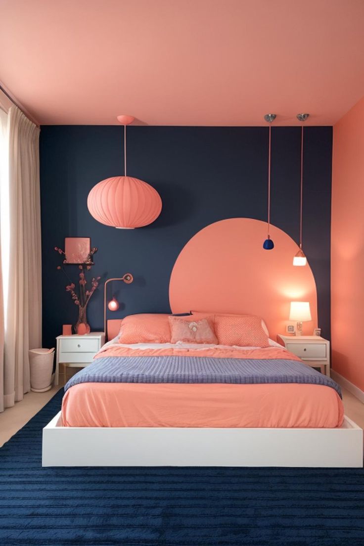 Professional interior wall painting in modern living room